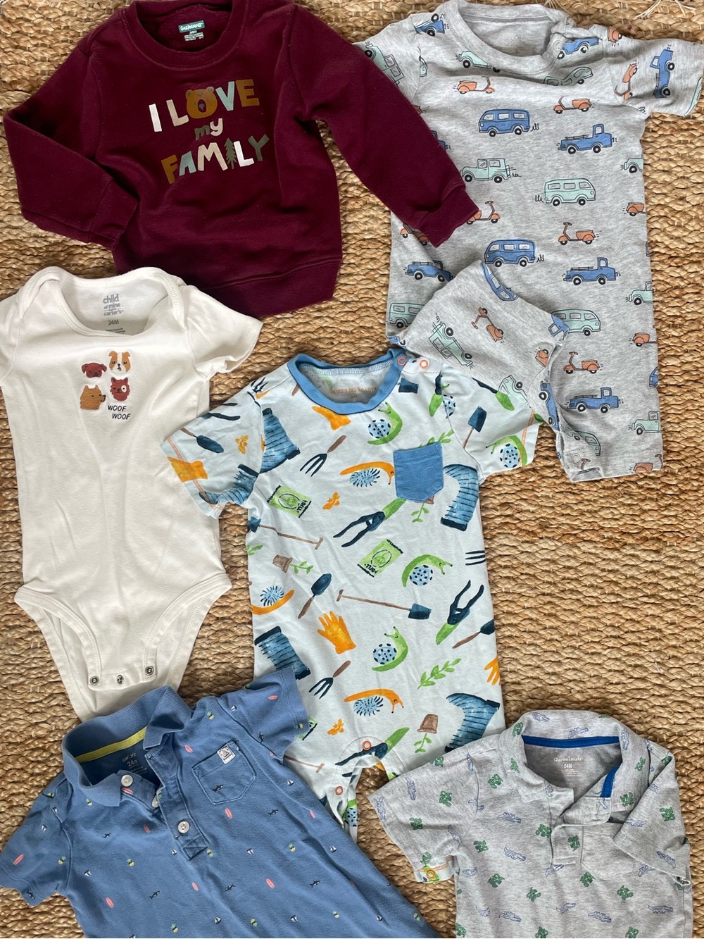 Garanimals Carters Burts Bees Boy Clothing Lot 24M 6 Piece Bundle Pajamas Boy